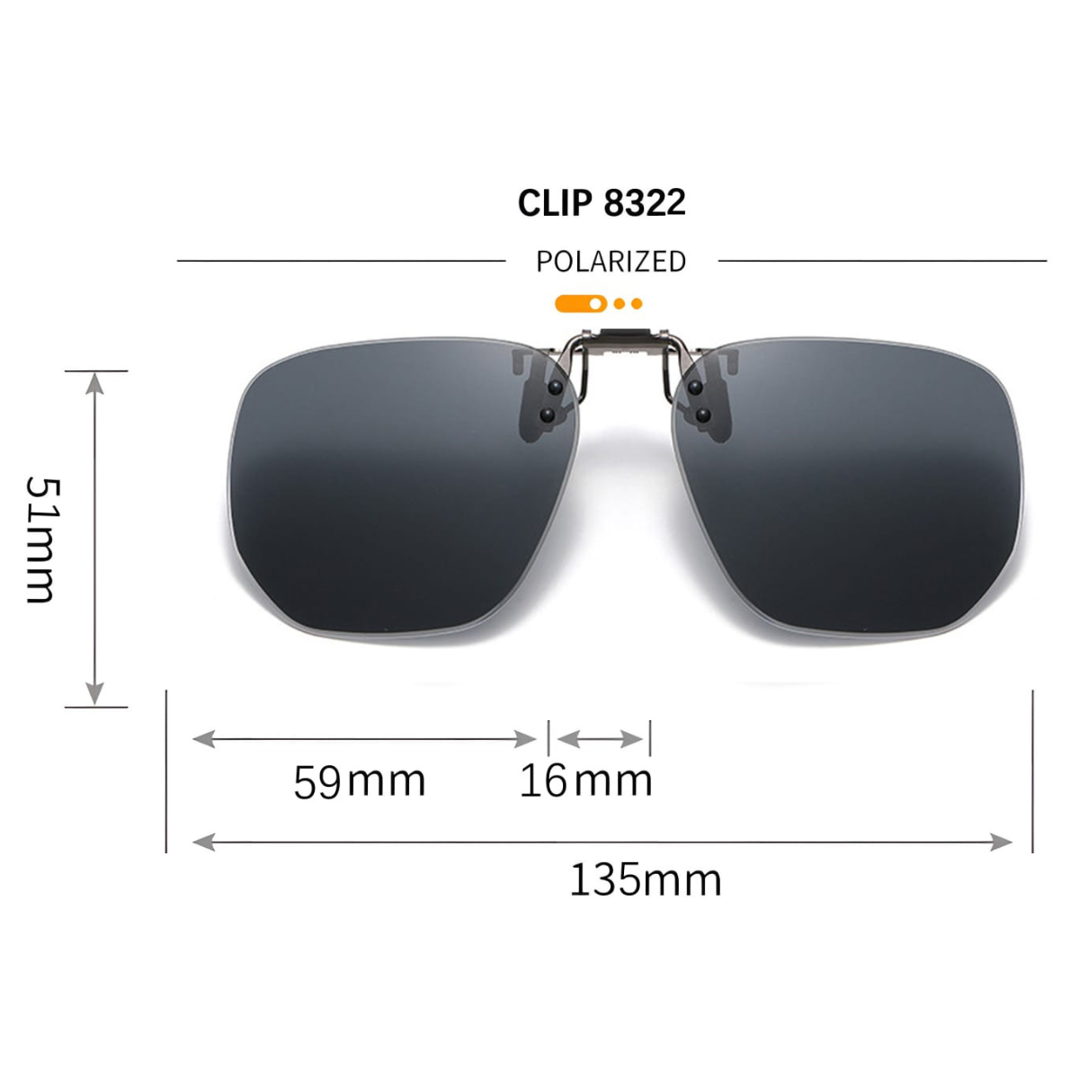 קליפון שמש למשקפי ראייה  להגנה מפני קרינת UV  מתחברים למשקפיים עם קליפ (8322)