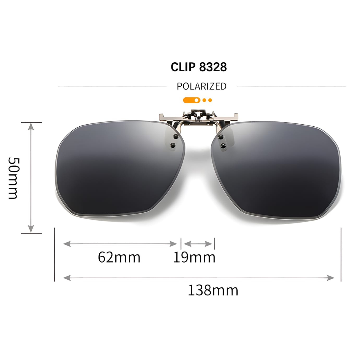 קליפון שמש למשקפי ראייה  להגנה מפני קרינת UV  מתחברים למשקפיים עם קליפ (8328)